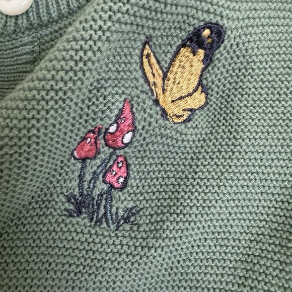 Disney Butterfly Cardigan Girl's Size 7 Animator's Collections Green Knit Button - Picture 4 of 8
